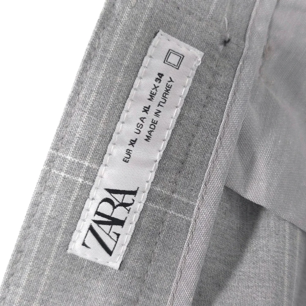 ZARA Men's New The Driver Pants XL Gray Plaid Comfort Slim Stretch 6861/451